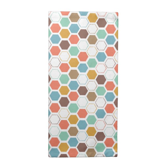 Bee Hive Module Pattern Cloth Napkin (Half Fold)