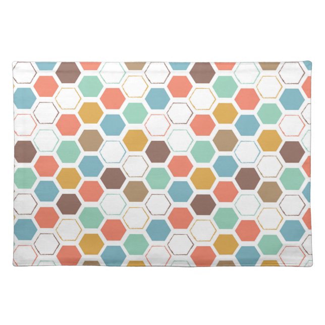 Bee Hive Module Pattern Cloth Placemat (Front)