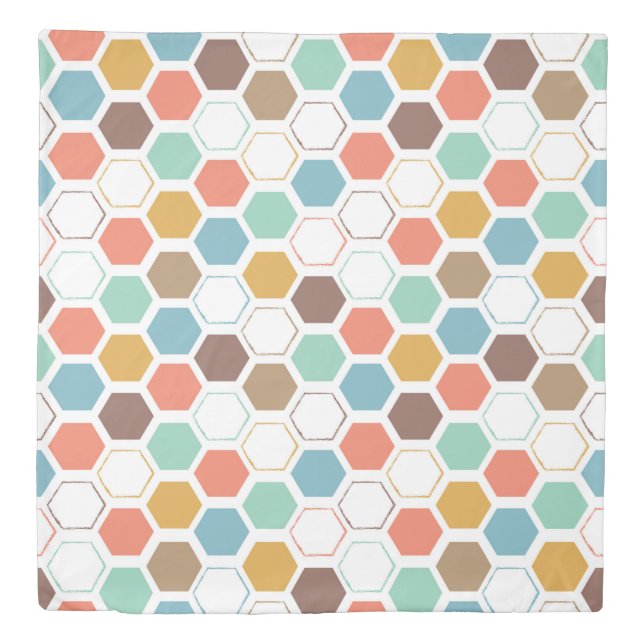 Bee Hive Module Pattern Duvet Cover (Front)