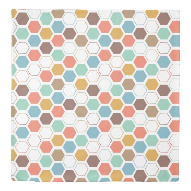 Bee Hive Module Pattern Duvet Cover (Front)