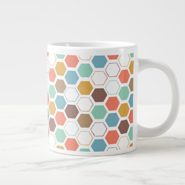 Bee Hive Module Pattern Giant Coffee Mug (Right)