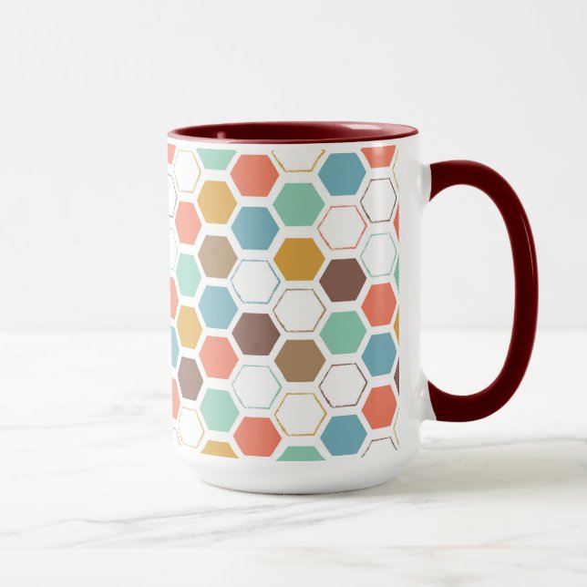 Bee Hive Module Pattern Mug (Right)