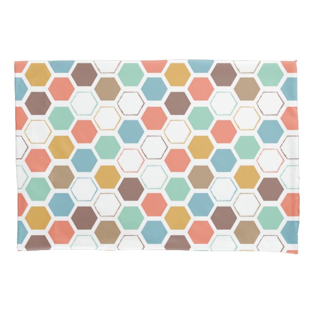 Bee Hive Module Pattern Pillow Case (Front-Left)