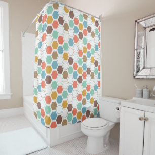 Bee Hive Module Pattern Shower Curtain