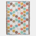Bee Hive Module Pattern Throw Blanket