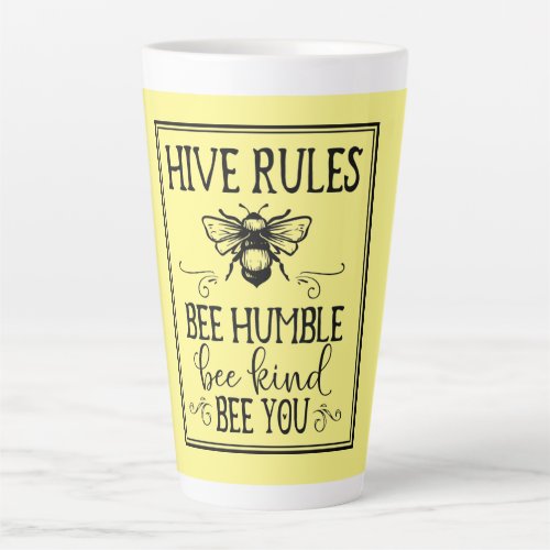 Bee Hive Rules Word Art Latte Mug