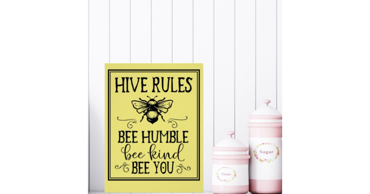 Bee Hive Rules Word Art Poster Zazzle
