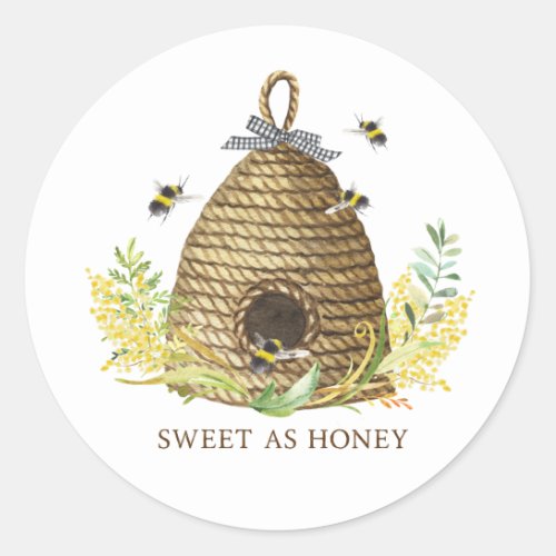 Bee Hive Sweet as Honey Classic Round Sticker