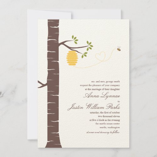 Bee Hive Wedding Invitation