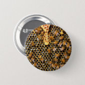 Bee Hive with Honeycomb Up Close Button (Front & Back)