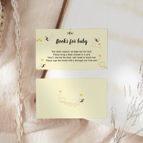 Bee Honey Baby Shower Book Request Enclosure Card