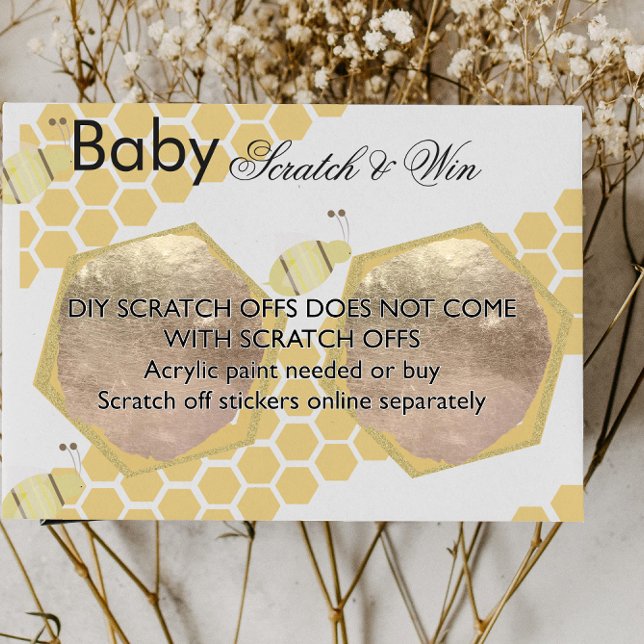 Bee Honey Baby Shower Game DIY Scratch Card (Creator Uploaded)
