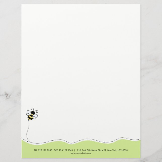 Bee / honey bee / bumble bee letterhead (Front)