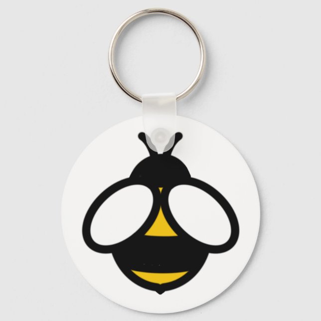 Bee, honey bee, bumblebee simple bee graphic  keychain (Front)