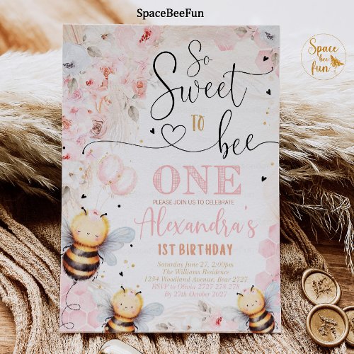 Bee Honey Birthday invitation Girl Bee Honey Party