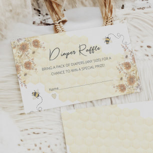Bee Honey Boho Baby Shower Diaper Raffle Enclosure Card