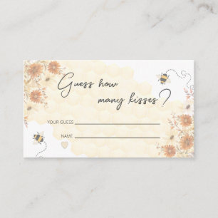 Bee Honey Boho Wildflower Guess How Many Enclosure Card