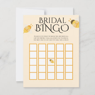 Bee Honey Bridal Shower Bingo Game Note Card
