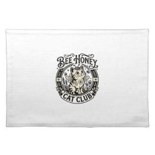 Bee Honey Cat Funny Cat Graphic - Bee Honey Cat Cl Cloth Placemat