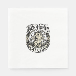 Bee Honey Cat Funny Cat Graphic - Bee Honey Cat Cl Napkins