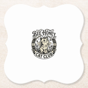Bee Honey Cat Funny Cat Graphic - Bee Honey Cat Cl Paper Coaster
