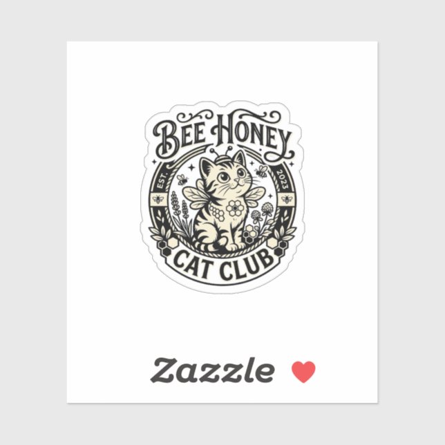 Bee Honey Cat Funny Cat Graphic - Bee Honey Cat Cl Sticker (Sheet)