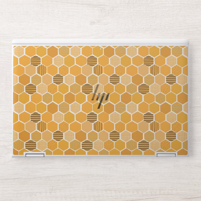 Bee Honey Comb Seamless Pattern HP Laptop Skin (Front)