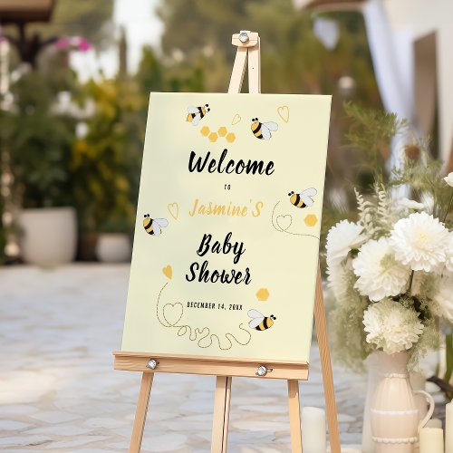 Bee Honey Gender Neutral Baby Shower Welcome Foam Board