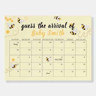 Bee Honey Guess Baby's Arrival Birth Game Foam Board