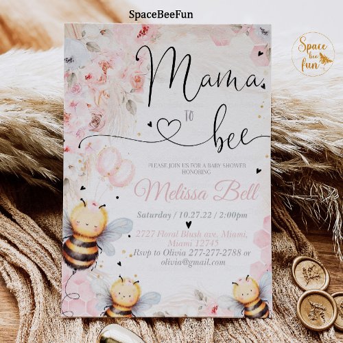 Bee Honey invitation Baby shower Mama to bee Baby 