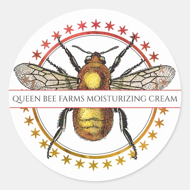 Bee Honey Moisturizing Cream Round Product Label (Front)