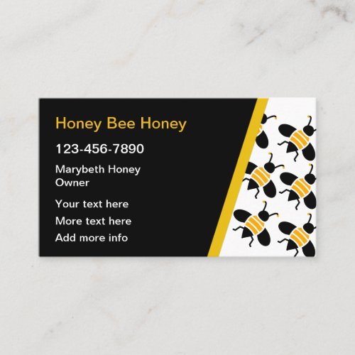 Bee Honey Recipe And Product Business Cards