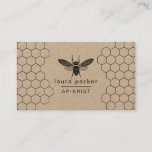 Bee Honey Seller Apiarist Black White Hexagon Business Card at Zazzle