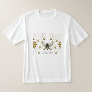 Bee Honey Seller Apiarist Gold Yellow Hexagon T-Shirt