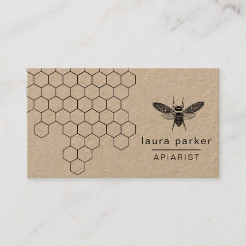 Bee Honey Seller Apiarist Hexagon vintage Business Card
