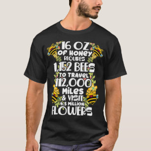 Bee Honey Statistics Beekeeper Honeycomb T-Shirt