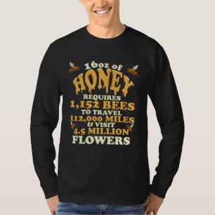 Bee Honey Statistics Beekeeper Honeycomb T-Shirt