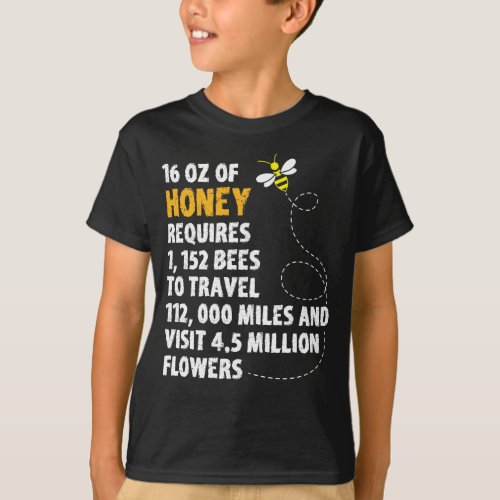 Bee honey statistics plant flowers beekeeper T_Shirt