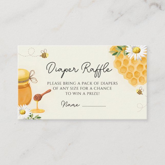 Bee Honey Sweet Baby Shower Enclosure Card (Front)