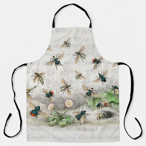 Bee Honey Worker Queen Bees Antique  Apron