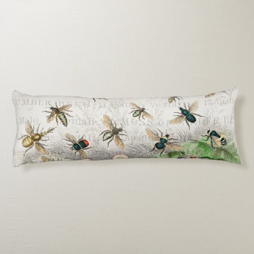 Bee Honey Worker Queen Bees Antique  Body Pillow