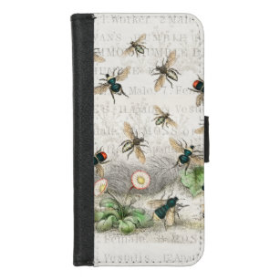 Bee Honey Worker Queen Bees Antique  iPhone 8/7 Wallet Case