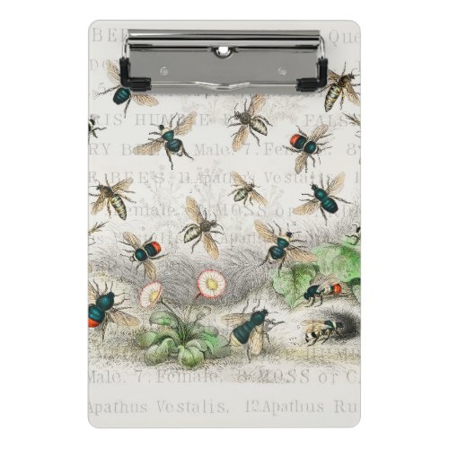 Bee Honey Worker Queen Bees Antique  Mini Clipboard