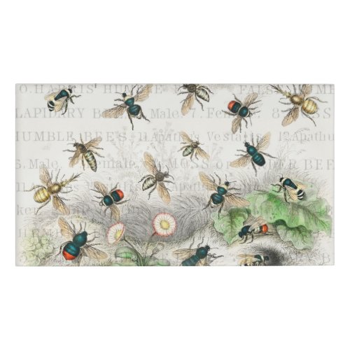 Bee Honey Worker Queen Bees Antique  Name Tag