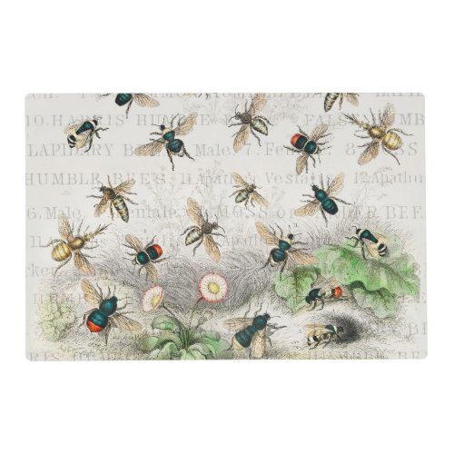 Bee Honey Worker Queen Bees Antique  Placemat