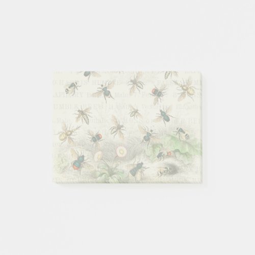 Bee Honey Worker Queen Bees Antique  Post_it Notes