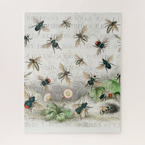 Bee Honey Worker Queen Nature Antique  Jigsaw Puzzle
