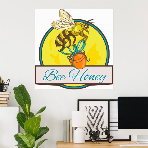 Bee Honey Yellow Insect Poster