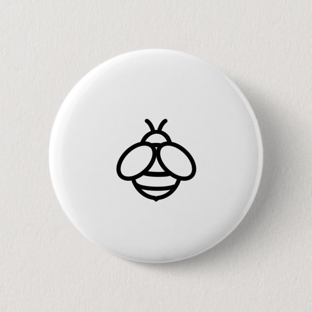 bee honeybee bumblebee Cute insect Button (Front)