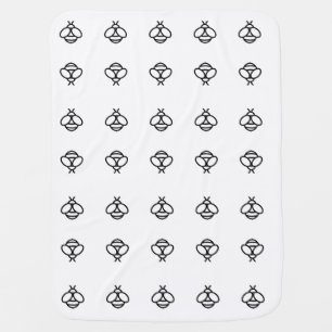 Bee honeybee bumblebee design graphic art baby blanket